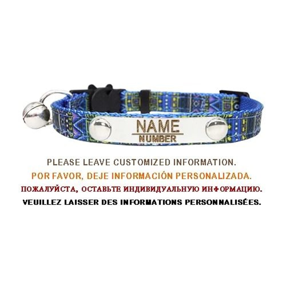 Elite Customized Personalized ID Breakaway Cat Collar With LaserEngraved Safety Plate 9