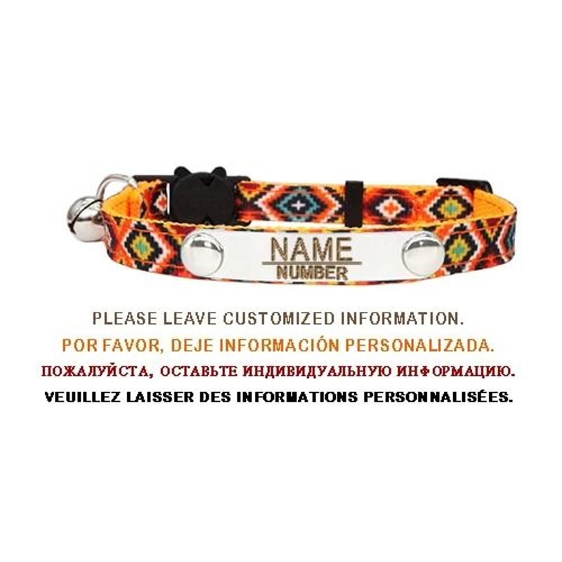 Elite Customized Personalized ID Breakaway Cat Collar With LaserEngraved Safety Plate 8