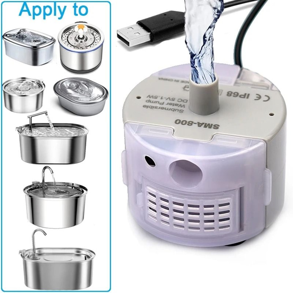 Submersible UltraQuiet USB Water Fountain Pump SMA800 With Complete DeepCleaning Brush Kit 3