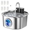 Wireless Rechargeable Smart Sensor Stainless Steel Cat Water Fountain 3L Automatic Pet Drinker 9
