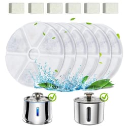 multi-stage replacement filters for automatic cat water fountains – pack of 6