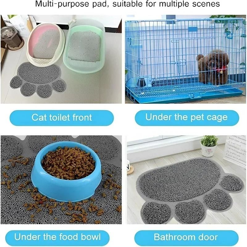 NonSlip PawPrint PVC Cat Litter Trapping Mat 5