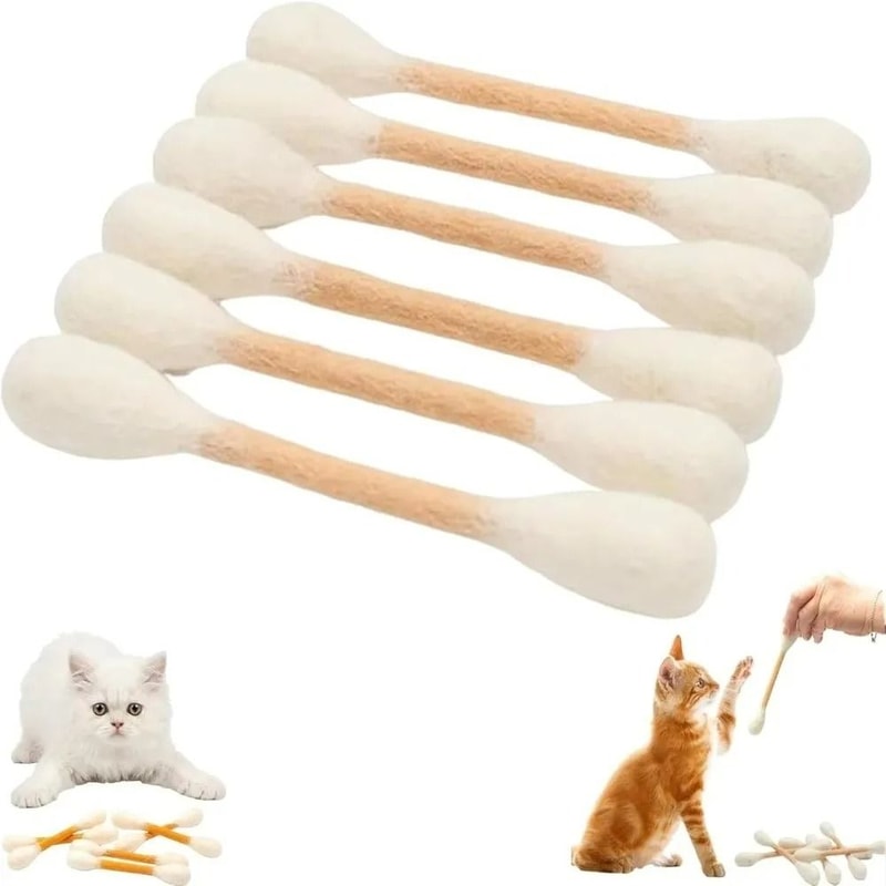 Felt Cotton Swab Cat Toys Pack Of 6 9