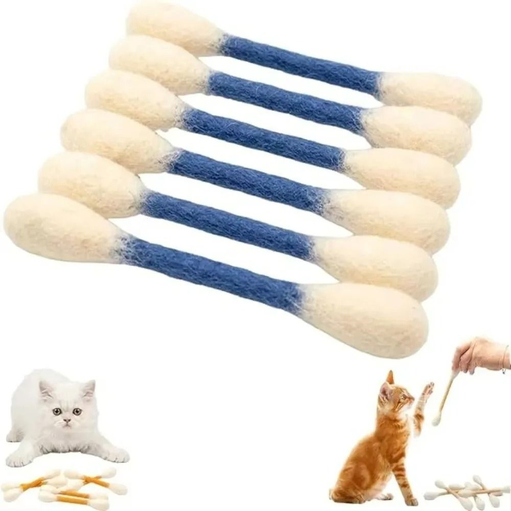 Felt Cotton Swab Cat Toys Pack Of 6 11