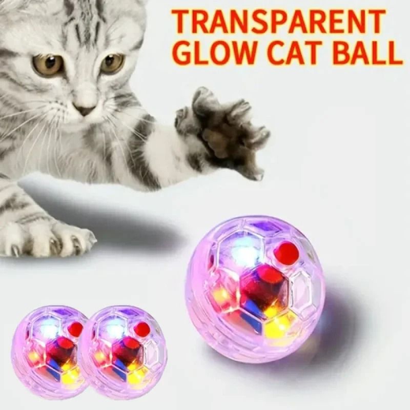 MotionActivated LED Flash Cat Toy Balls Pack Of 3 1