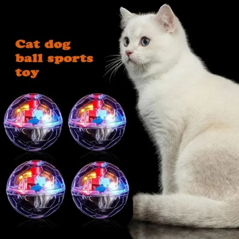 MotionActivated LED Flash Cat Toy Balls Pack Of 3 2