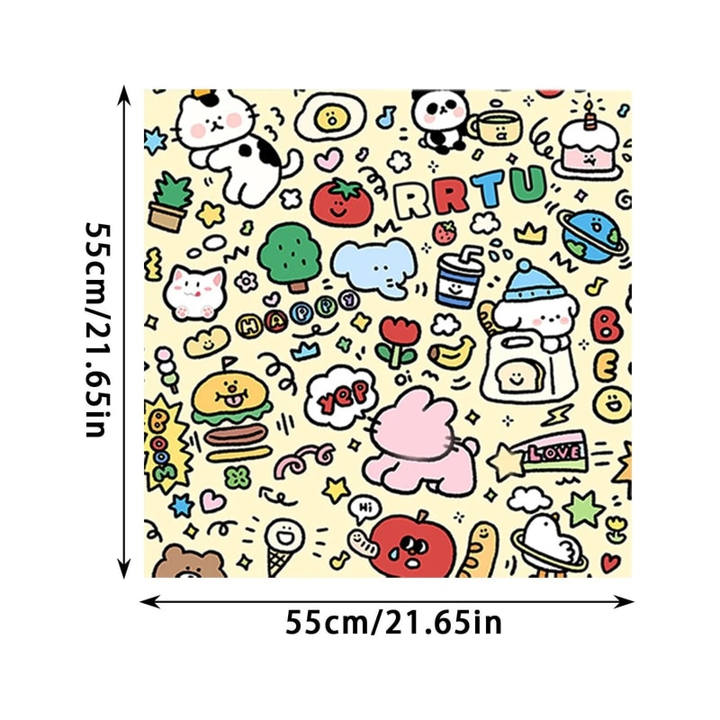 SelfAdhesive Cartoon Printed Cat Grooming Restraint Wrap Fabric 4