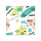 SelfAdhesive Cartoon Printed Cat Grooming Restraint Wrap Fabric 5