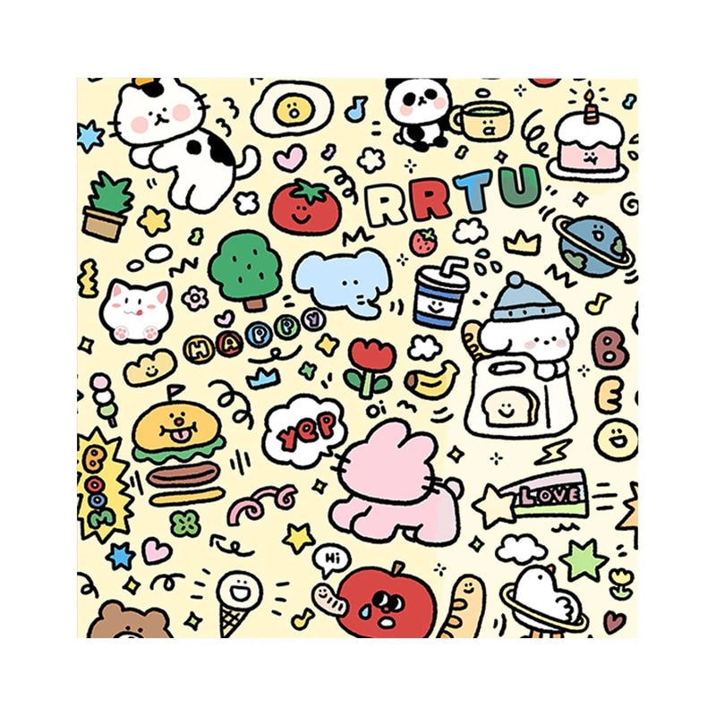SelfAdhesive Cartoon Printed Cat Grooming Restraint Wrap Fabric 7