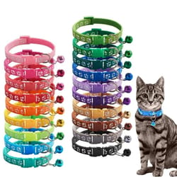 adjustable cute paw print cat collar with bell