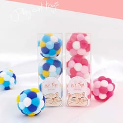 interactive rainbow plush toy balls with internal bell for cats and dogs