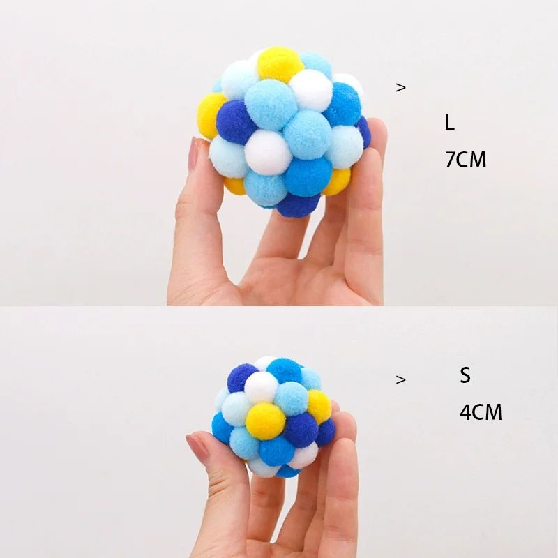 Interactive Rainbow Plush Toy Balls With Internal Bell For Cats And Dogs 2