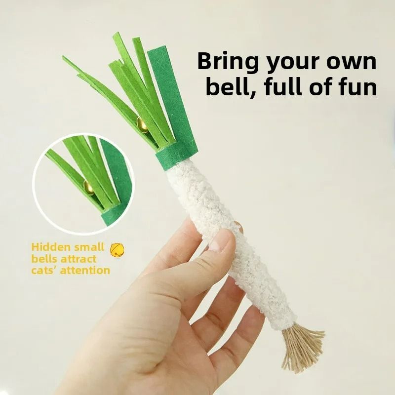 Simulated Scallion Silvervine Cat Chew Toys Pack Of 3 3