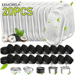 replacement water fountain activated carbon sponge filters – 20-pack
