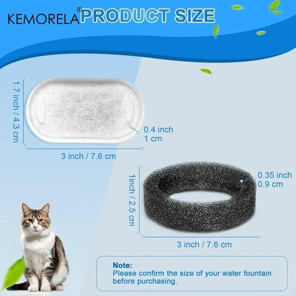Replacement Water Fountain Activated Carbon Sponge Filters 20Pack 2