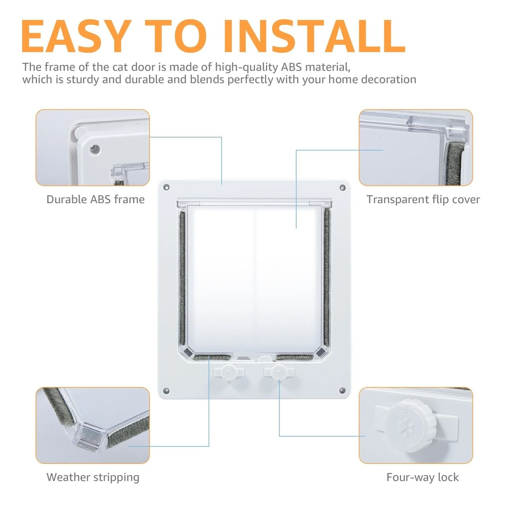 4Way Locking Interior Pet Flap Door 3