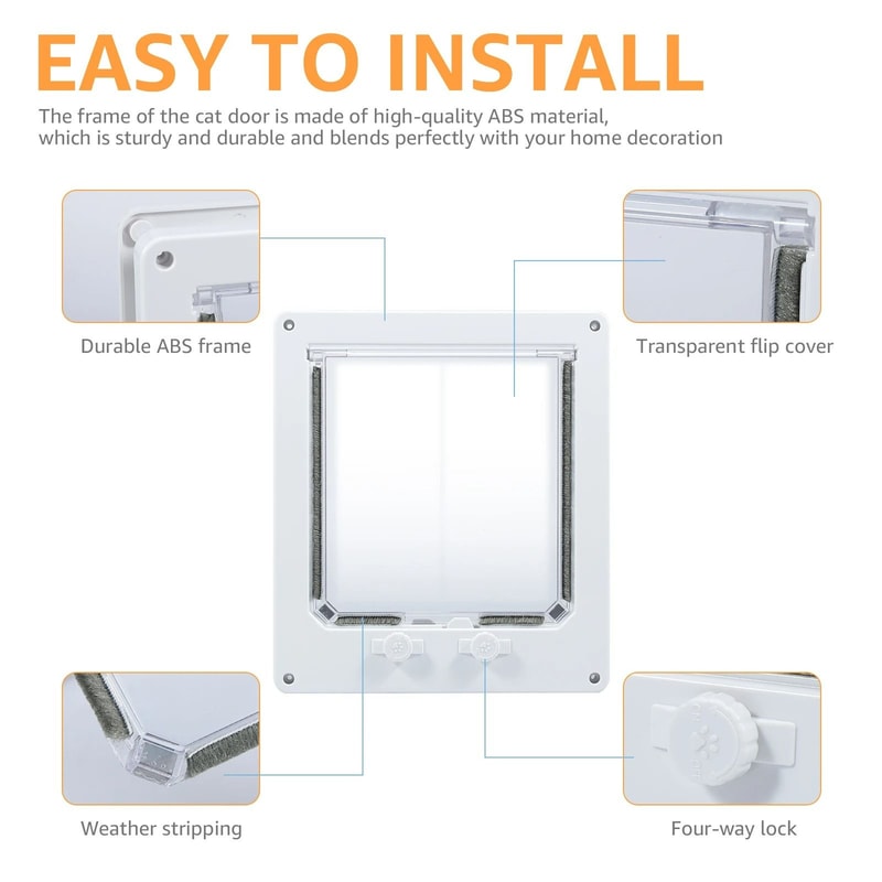 4Way Locking Interior Pet Flap Door 3