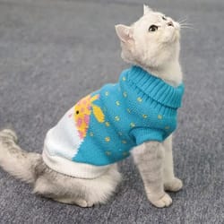 turtleneck cable-knit festive pet sweater jumper