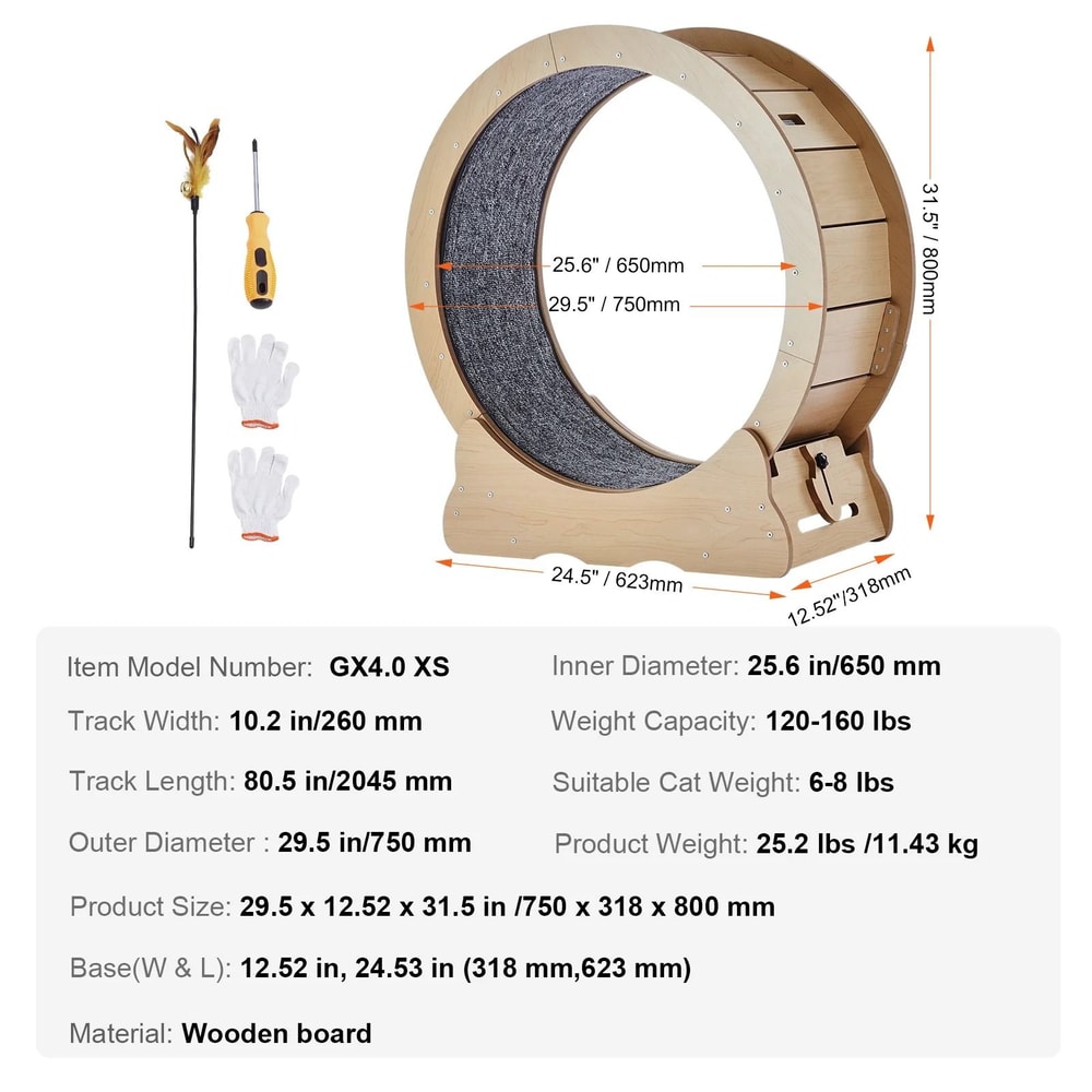 Premium Wooden Indoor Cat Exercise Wheel 7