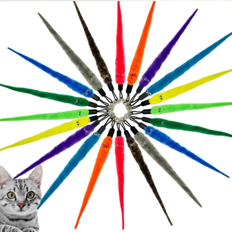 Realistic Cat Larva Toy Replacement Set 4