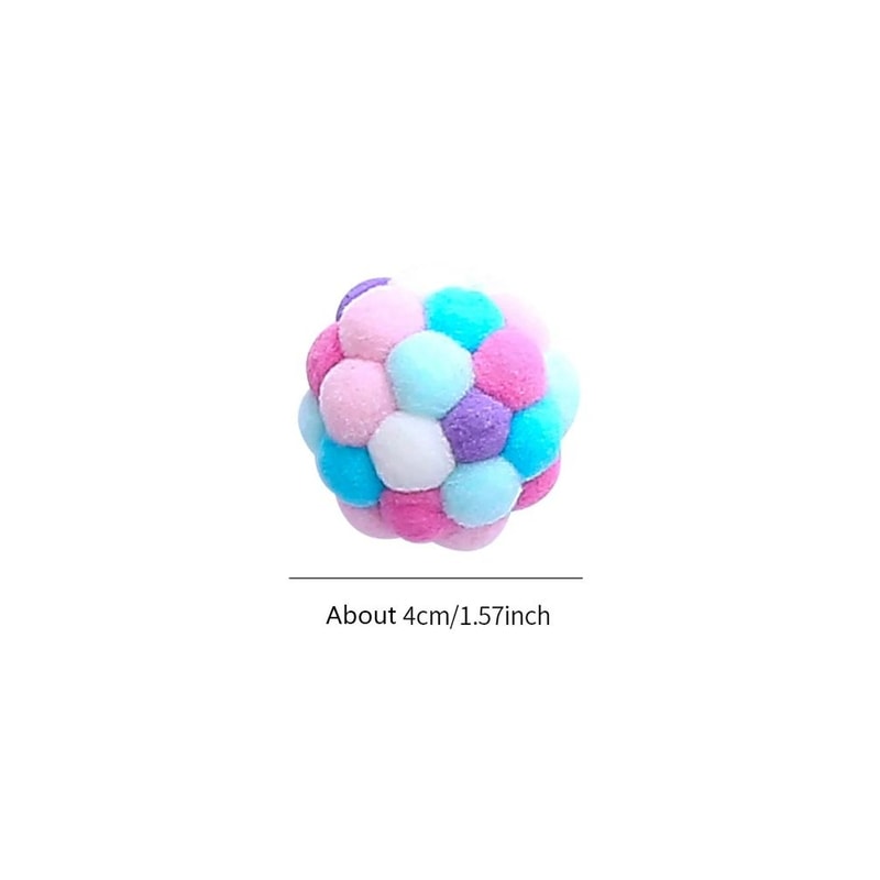 Colorful Handmade Elastic Bell Ball Cat Toy 13