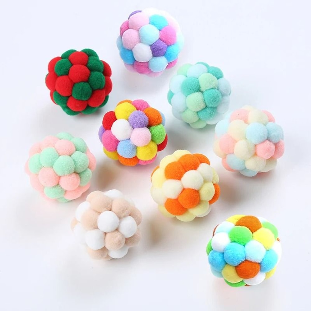 Colorful Handmade Elastic Bell Ball Cat Toy 1