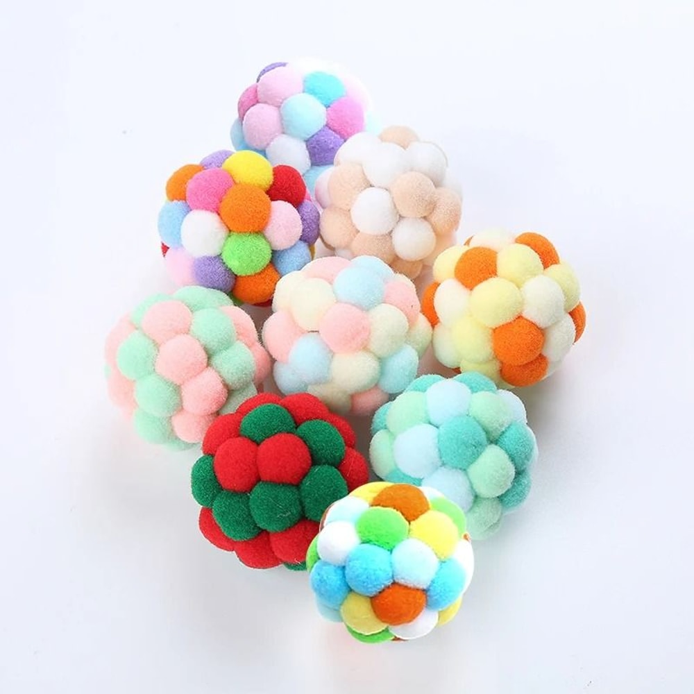 Colorful Handmade Elastic Bell Ball Cat Toy 2