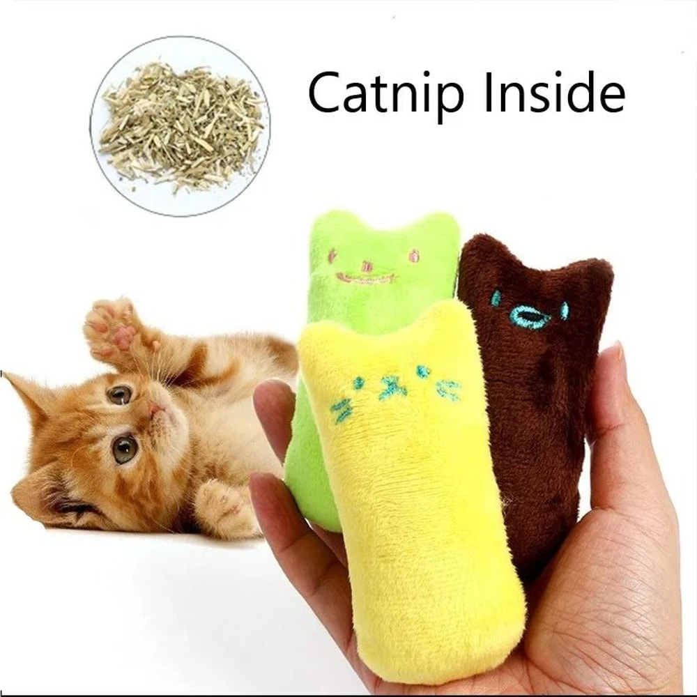 Interactive Plush Catnip Thumb Toy For Chewing Teeth Grinding 1
