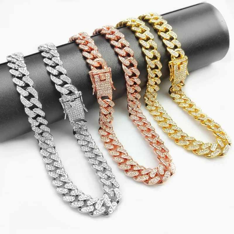 Luxury Cuban Link Rhinestone Cat Chain Necklace 3