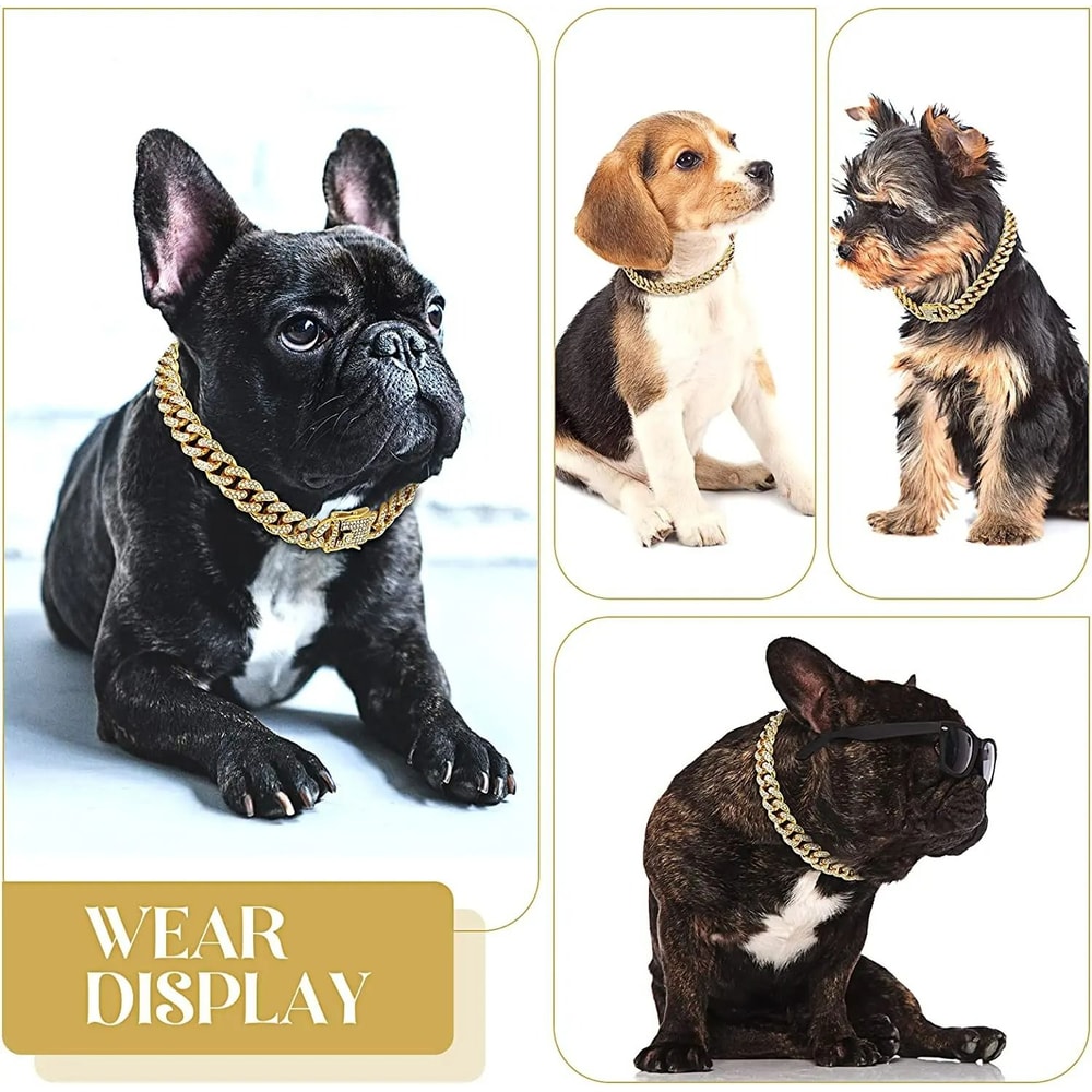 Luxury Cuban Link Rhinestone Cat Chain Necklace 5