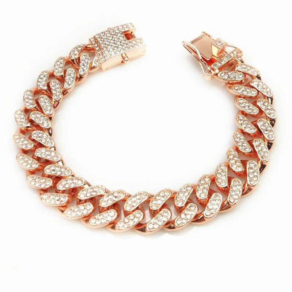 Luxury Cuban Link Rhinestone Cat Chain Necklace 7