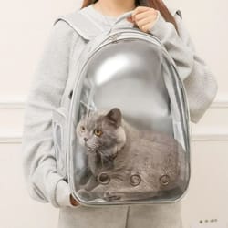 space capsule transparent breathable pet backpack