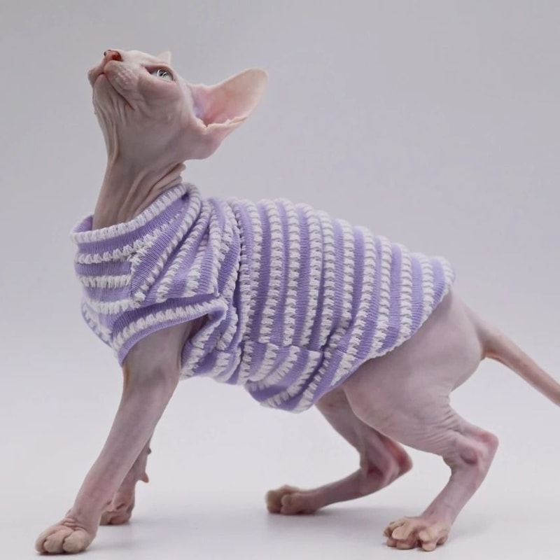 Premium Breathable Cotton Sphynx Cat Clothes SkinFriendly Hairless Cat Vest 3