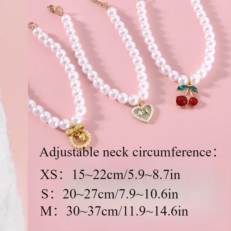 Princess Style Pearl Pendant Jewelry Necklace For Cats And Small Dogs 1