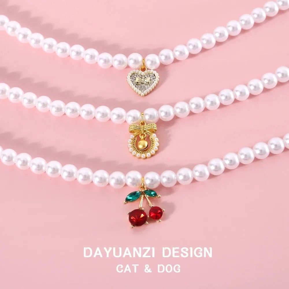 Princess Style Pearl Pendant Jewelry Necklace For Cats And Small Dogs 2