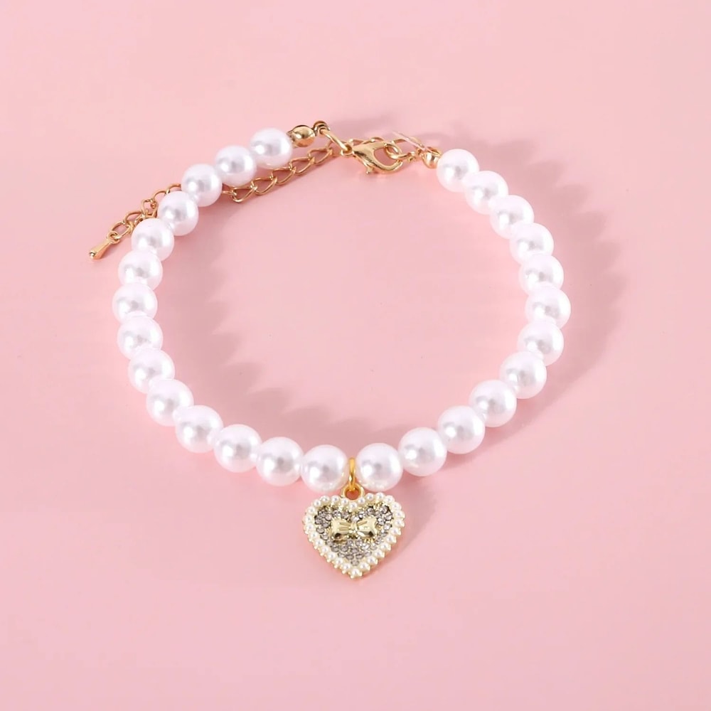 Princess Style Pearl Pendant Jewelry Necklace For Cats And Small Dogs 6