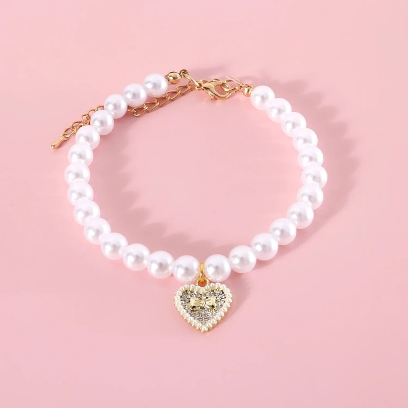 Princess Style Pearl Pendant Jewelry Necklace For Cats And Small Dogs 6