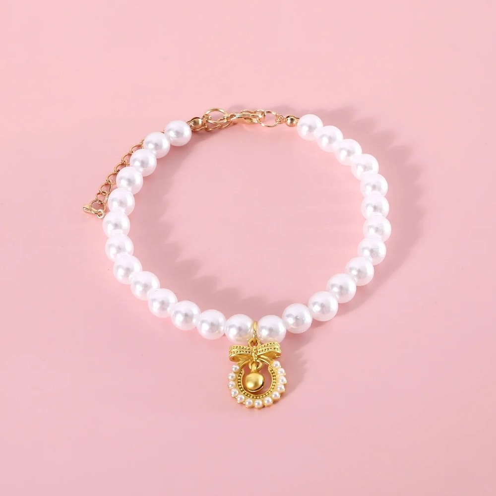 Princess Style Pearl Pendant Jewelry Necklace For Cats And Small Dogs 7