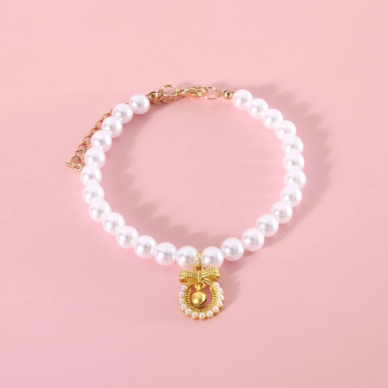 Princess Style Pearl Pendant Jewelry Necklace For Cats And Small Dogs 7