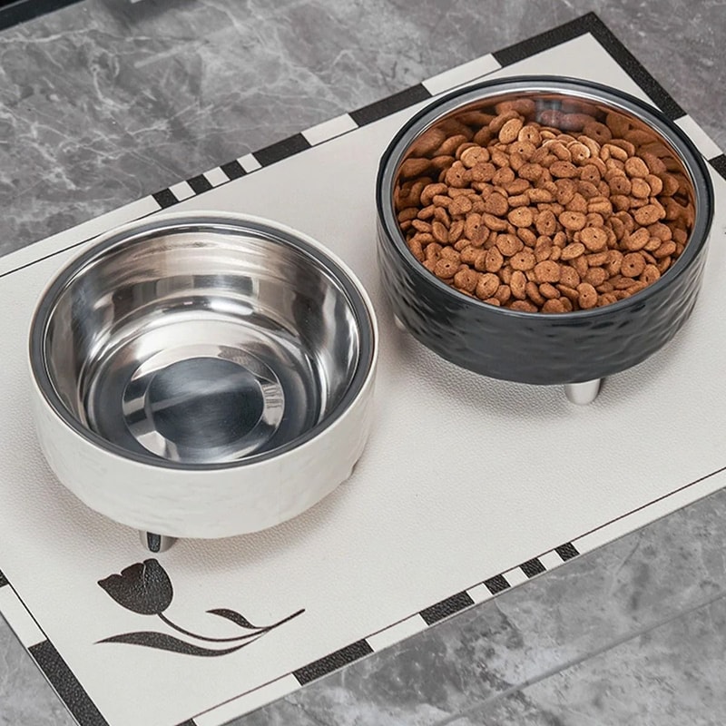 Water Ripple Elevated Stainless Steel Pet Bowl 3