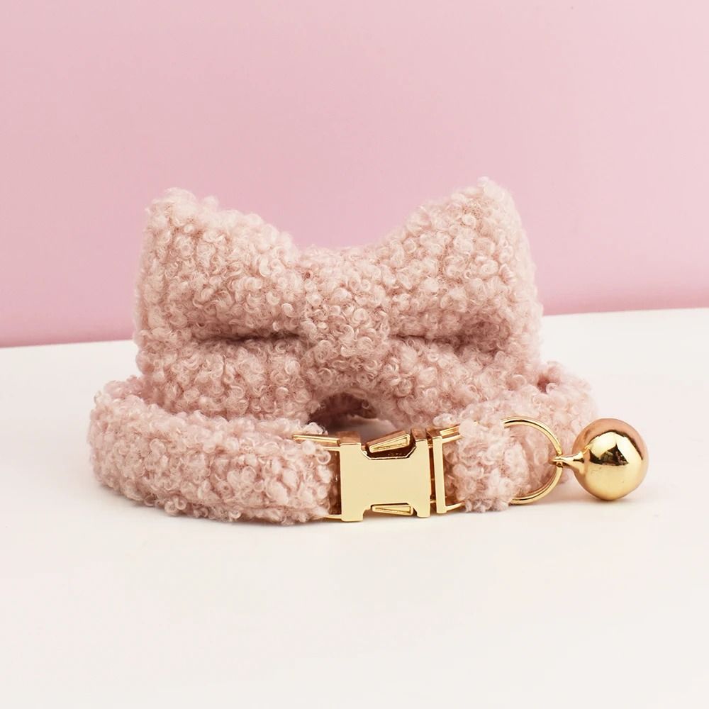 Personalized Teddy Cat Collar With Engraved Nameplate And Bow Tie 14