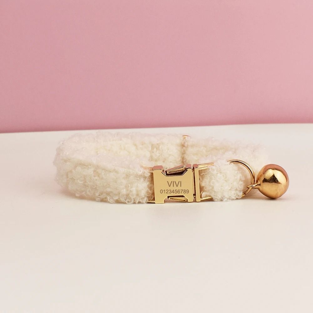 Personalized Teddy Cat Collar With Engraved Nameplate And Bow Tie 7