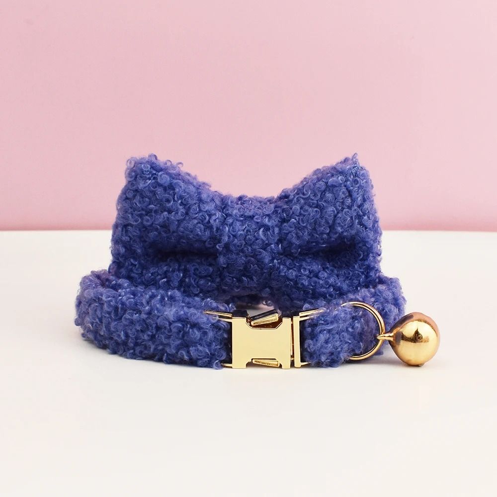 Personalized Teddy Cat Collar With Engraved Nameplate And Bow Tie 21