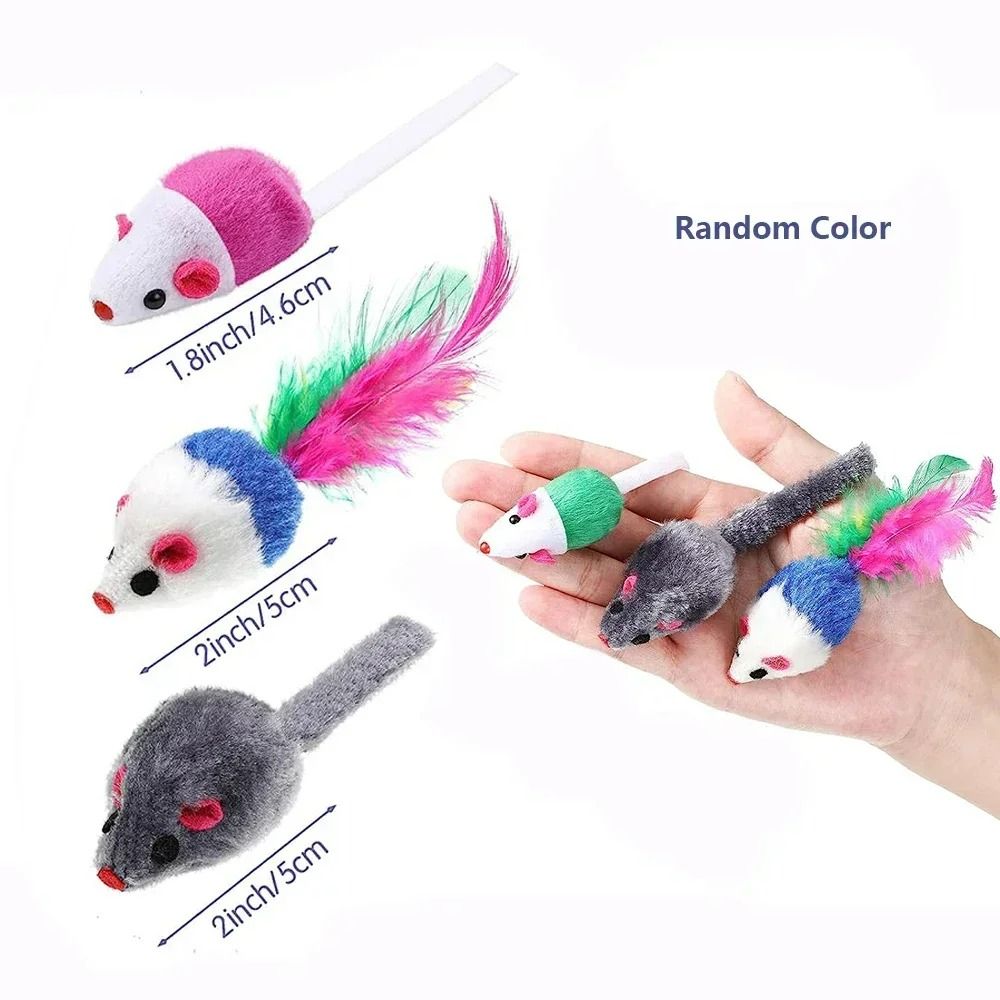 10Piece Rattle Cat Mouse Toys Prefilled With Catnip 2