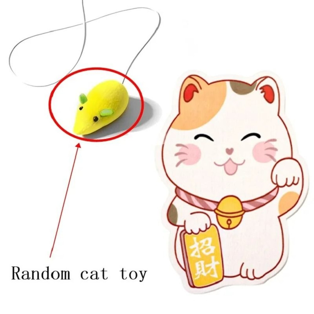 WallMounted SelfAdhesive Felt Cat Scratch Mat With Surprise Hanging Toy 8