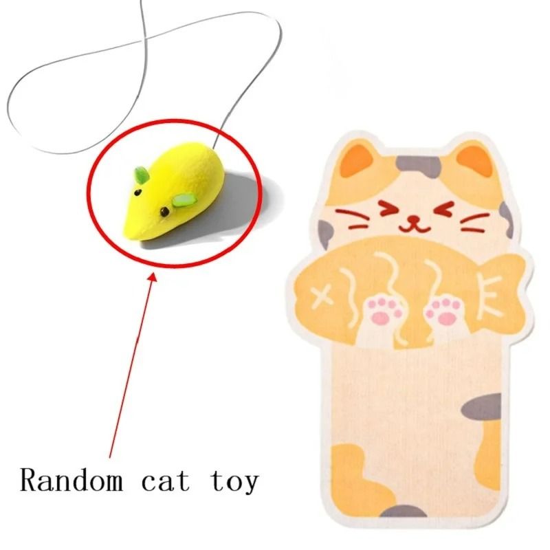 WallMounted SelfAdhesive Felt Cat Scratch Mat With Surprise Hanging Toy 10