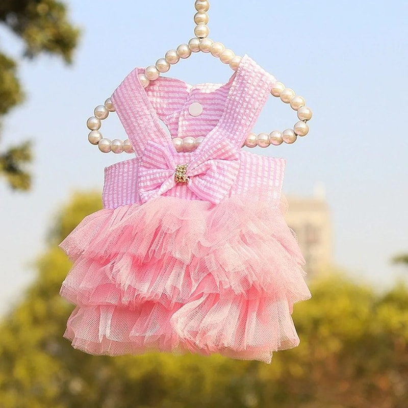 Striped Mesh Pet Princess Dress 5