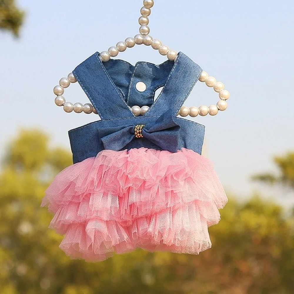 Striped Mesh Pet Princess Dress 6