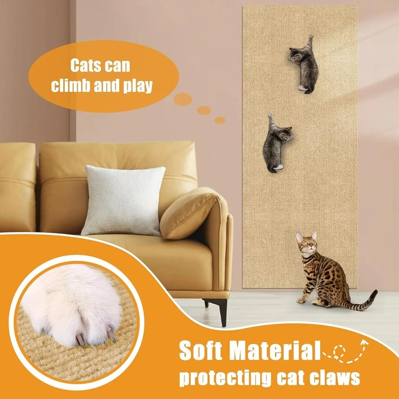 Trimmable SelfAdhesive Cat Scratching Carpet 3