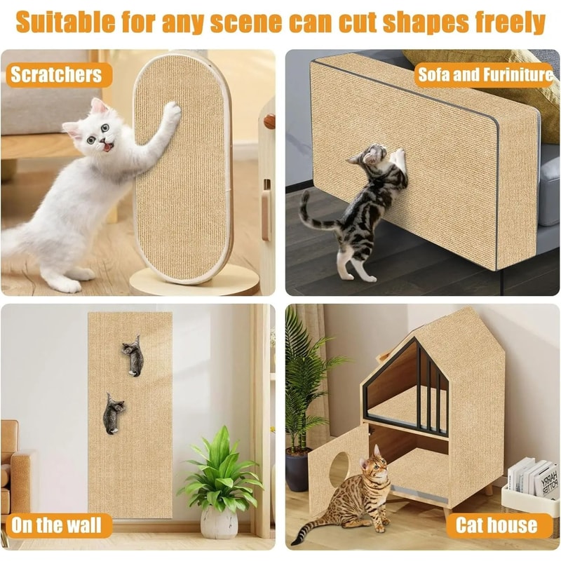 Trimmable SelfAdhesive Cat Scratching Carpet 4